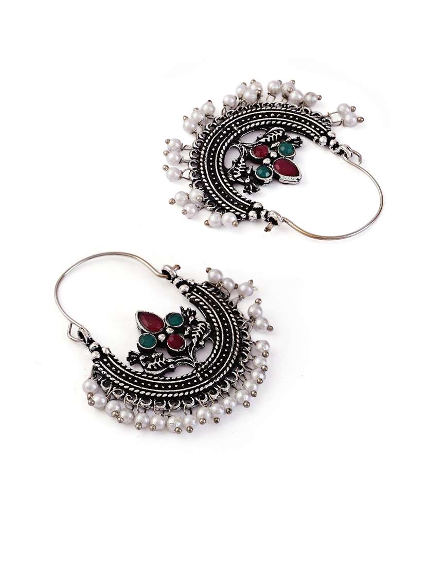 maroon alloy chandballi earring - 21775364 -  Standard Image - 1