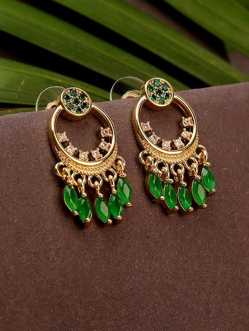 green alloy chandellier earrings party wear - 21775472 - Standard Image - 0