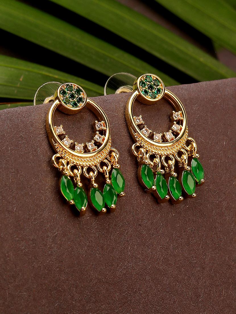 green alloy chandellier earrings party wear - 21775472 - Zoom Image - 0