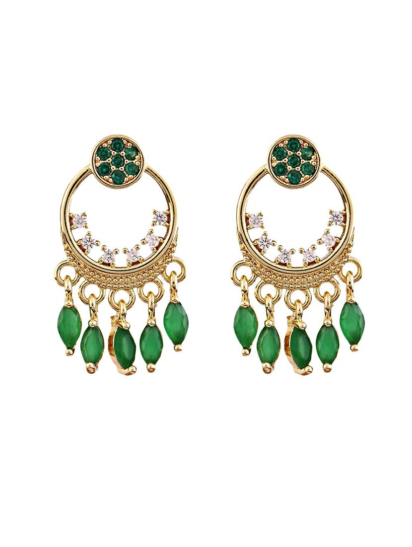 green alloy chandellier earrings party wear - 21775472 - Standard Image - 1
