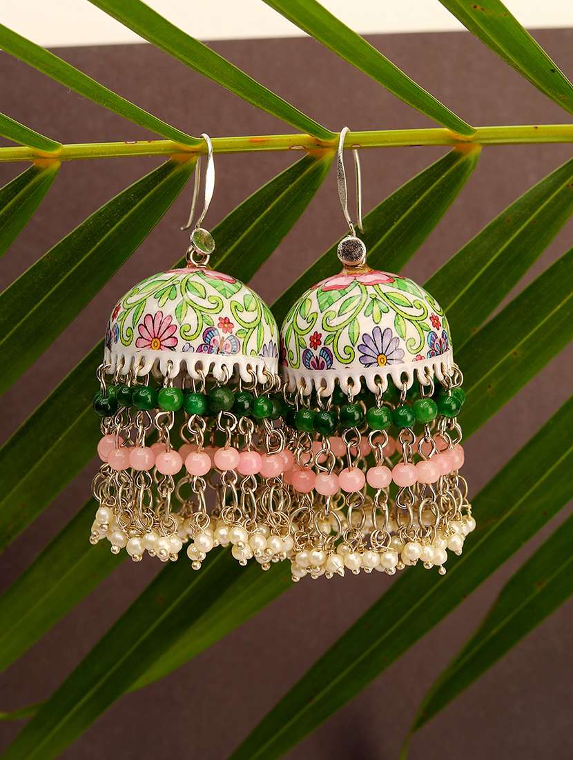 alloy floral jhumka for party