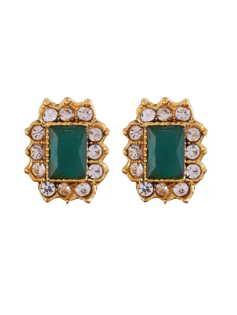 alloy green necklace earring jewellery set - 21775536 - Standard Image - 4