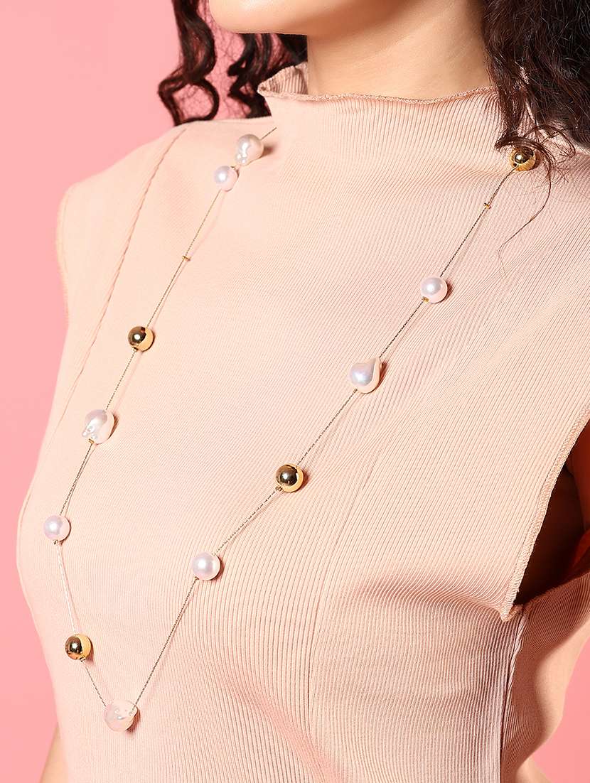 gold alloy pearl party necklace for women - 21775549 -  Standard Image - 1