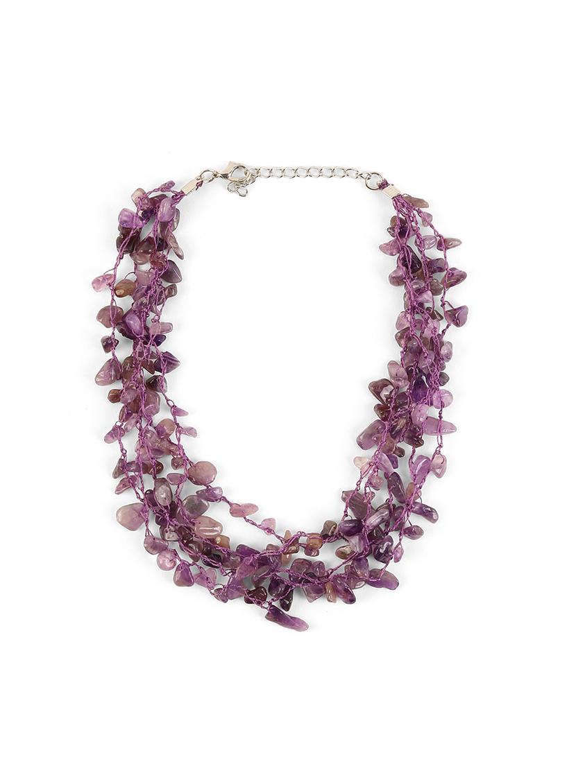 purple alloy partywear stone necklace - 21775555 - Zoom Image - 0