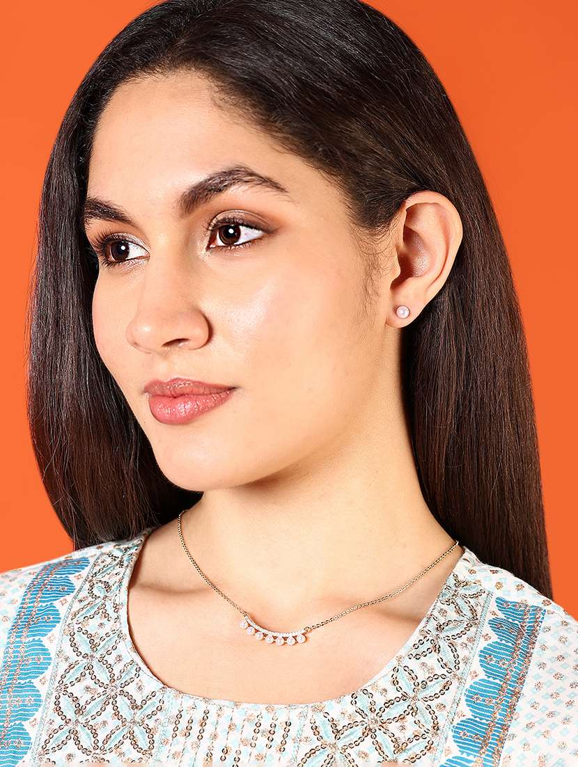 alloy gold necklace earring jewellery set - 21775561 -  Standard Image - 1
