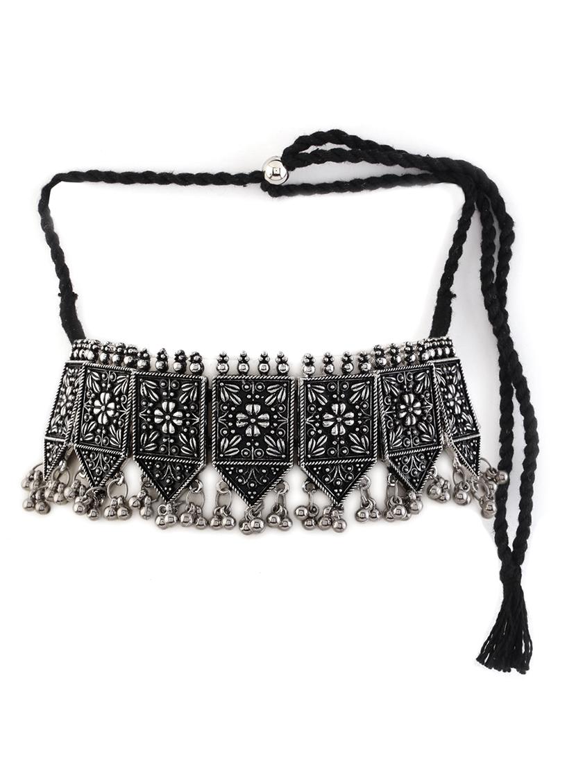 alloy silver necklace earring jewellery set - 21775567 - Standard Image - 4