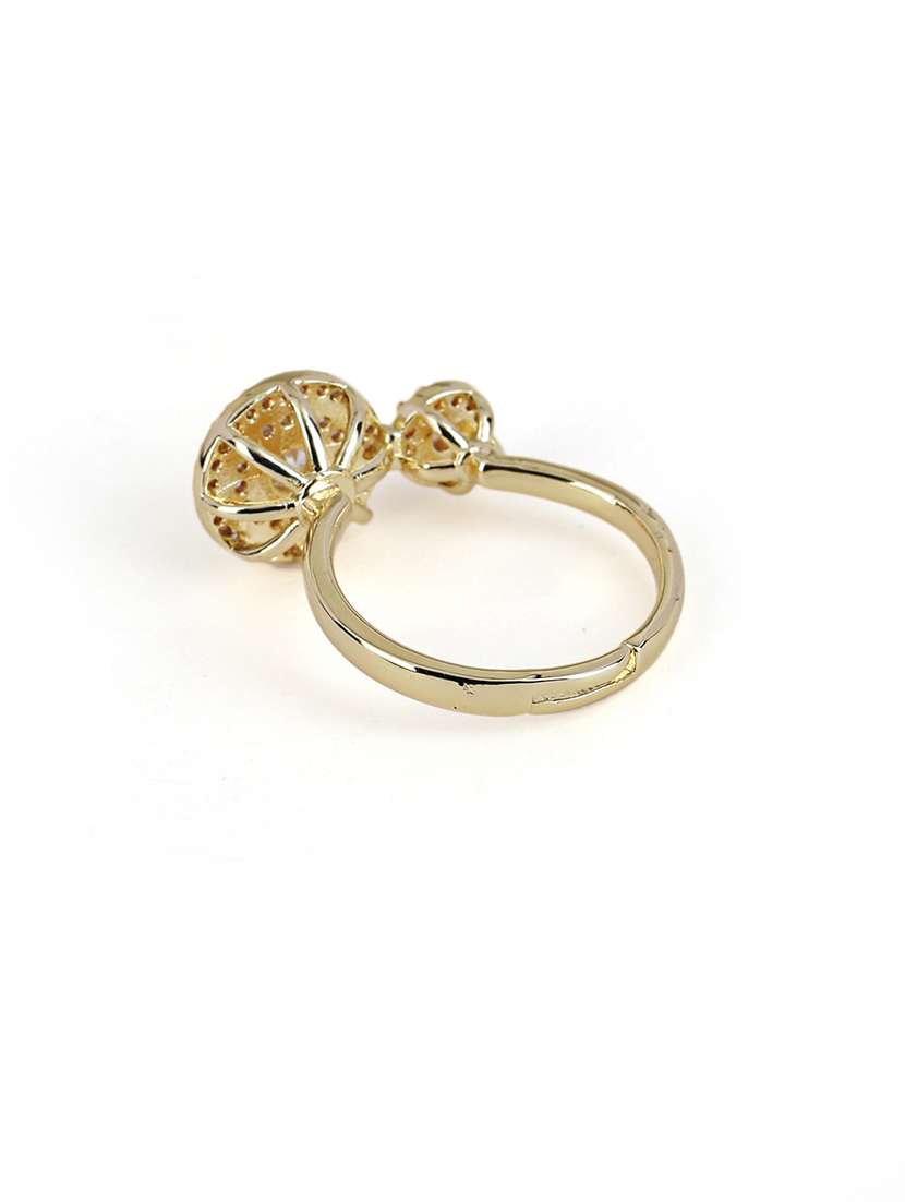 gold alloy adjustable finger ring - 21775595 -  Standard Image - 1