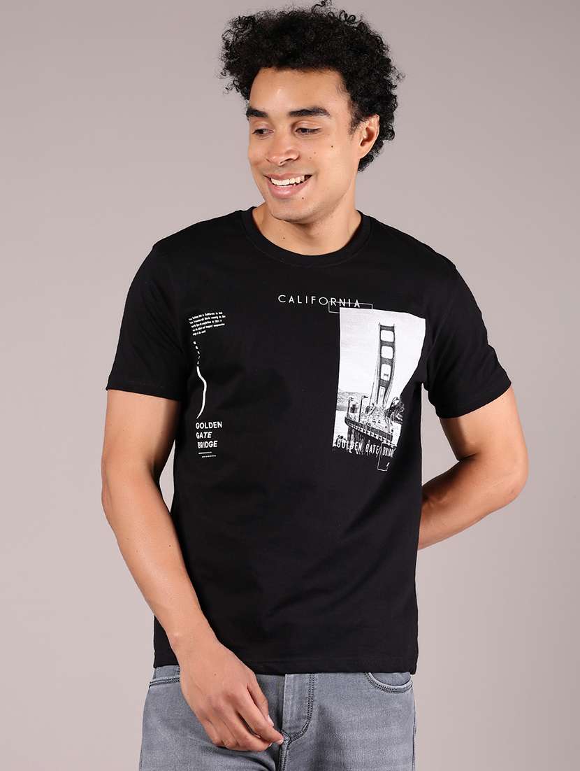 men printed short sleeve regular fit t-shirt - 21784483 -  Standard Image - 1