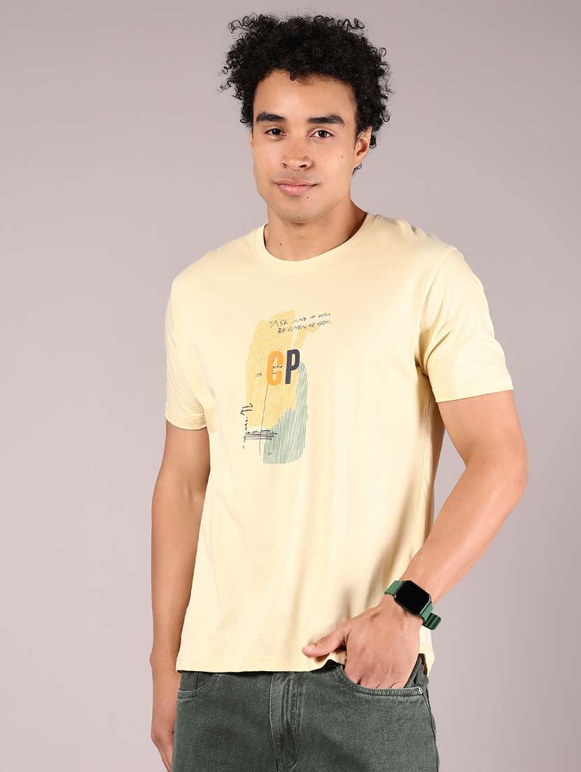 men printed short sleeve regular fit t-shirt - 21784501 -  Standard Image - 1
