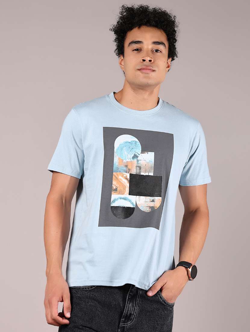 men printed short sleeve regular fit t-shirt - 21784503 -  Standard Image - 1