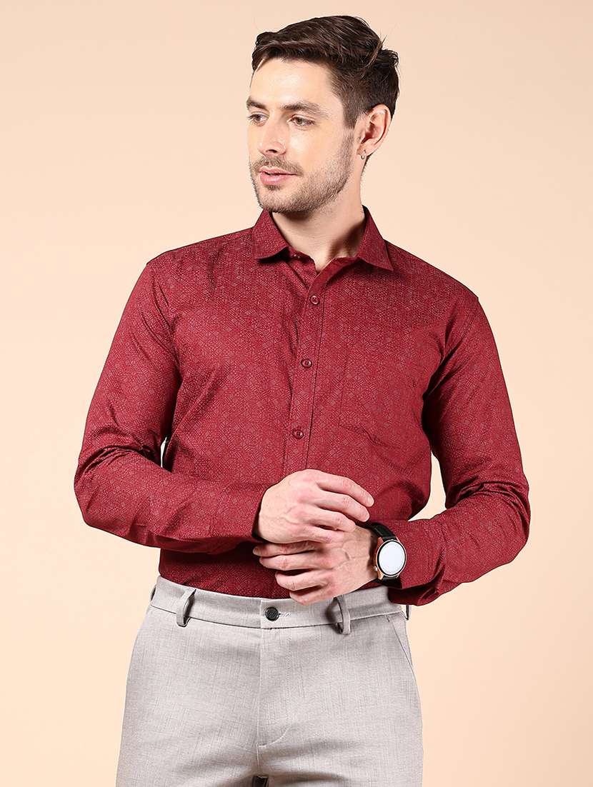 men printed long sleeve formal shirt - 21784504 -  Standard Image - 1