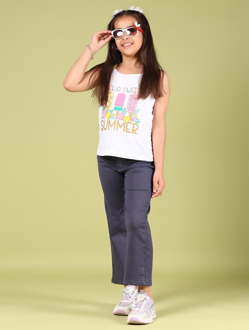 girls printed round neck tee - 21784506 - Standard Image - 4