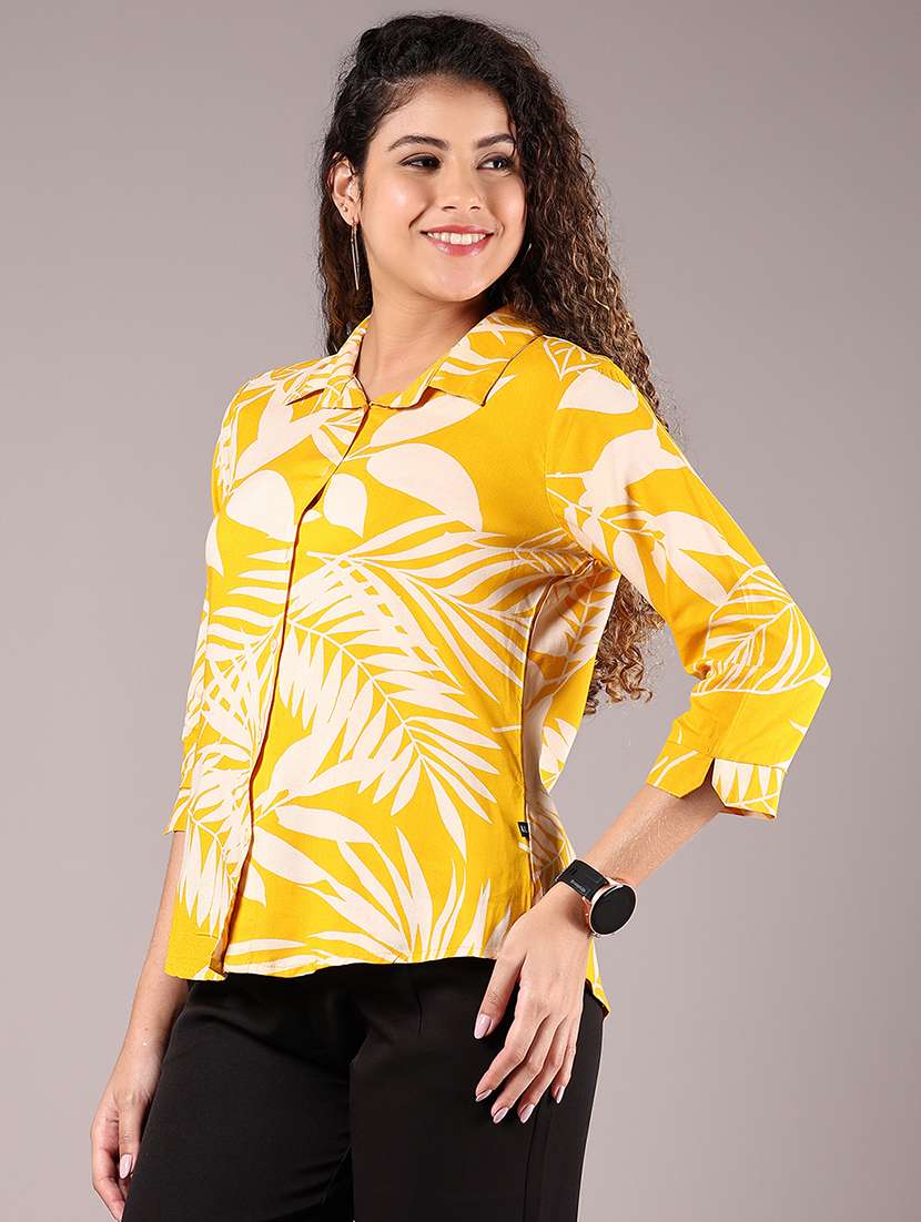 women printed collared regular shirt - 21784549 - Standard Image - 1