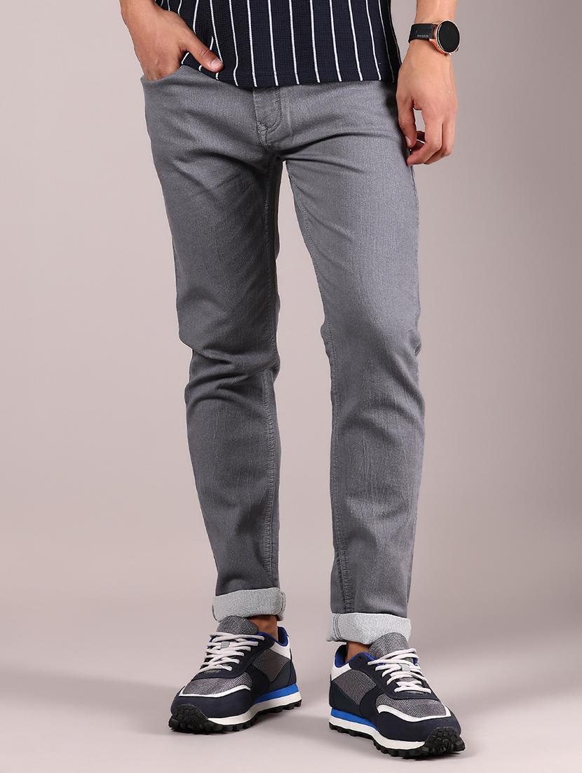 men grey solid slim fit jean - 21784554 - Standard Image - 1