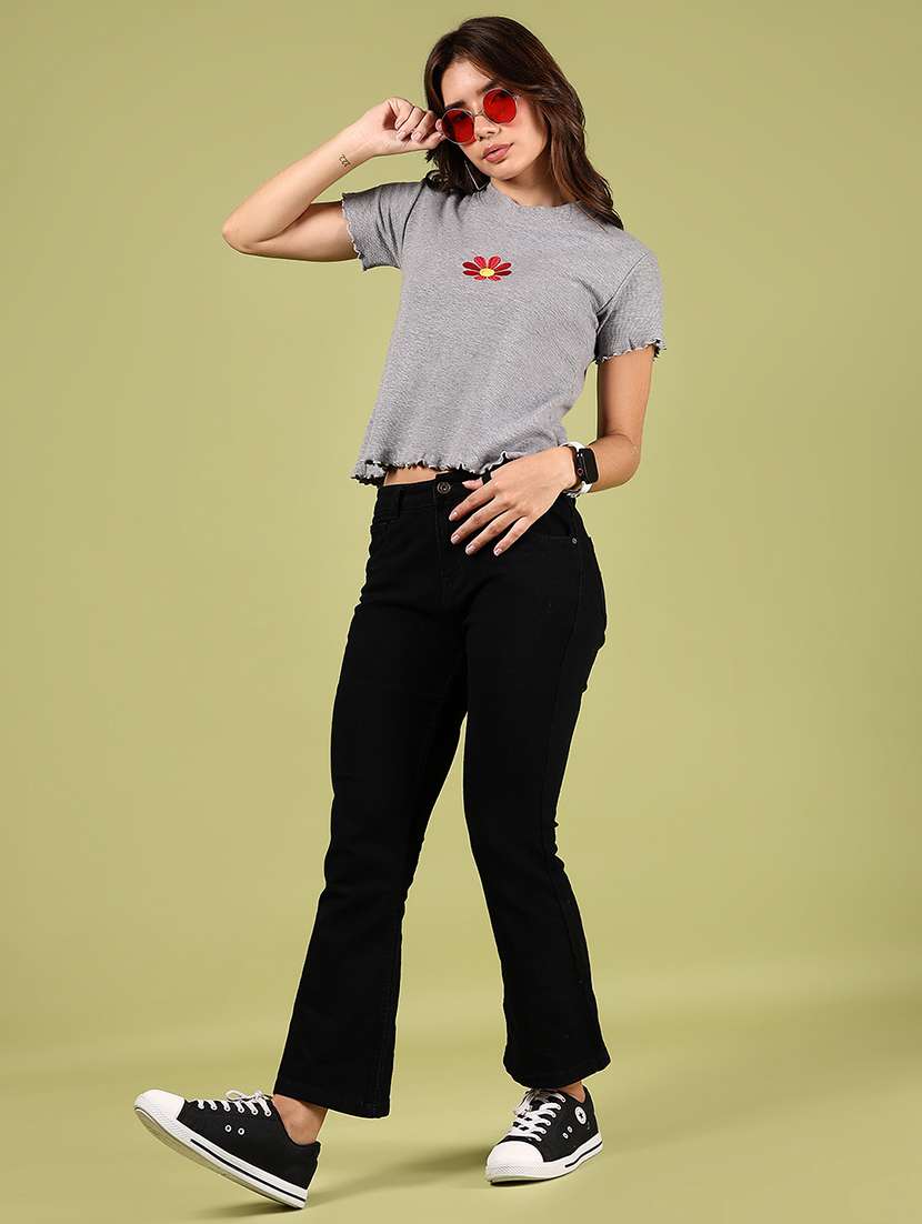 women chest print short sleeve t-shirt - 21784580 - Standard Image - 4