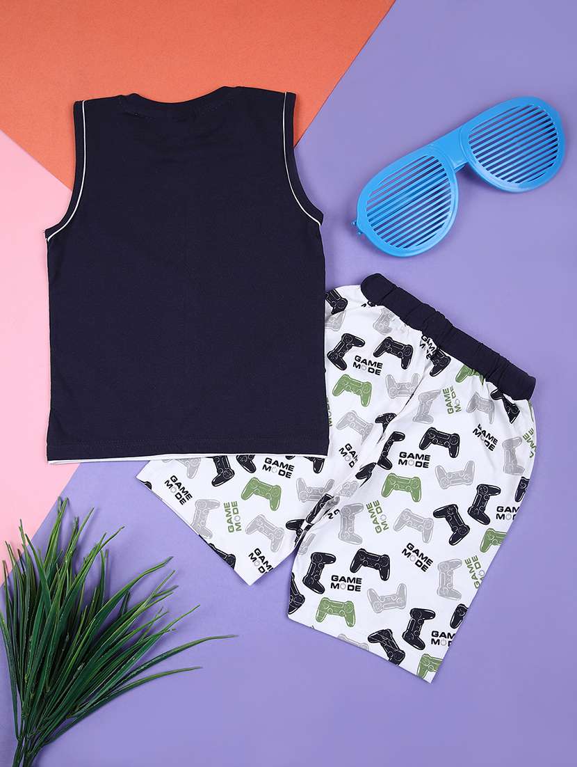 boys printed t-shirt & shorts casual wear set - 21784616 -  Standard Image - 1