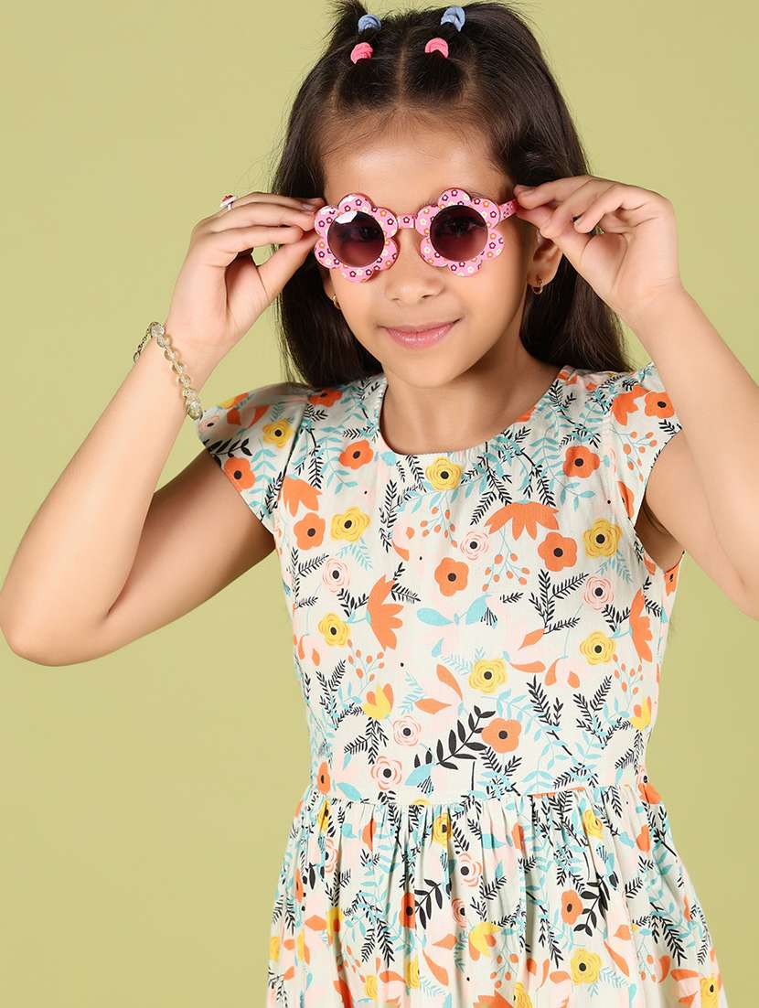 girls floral printed puff sleeves frock - 21784659 -  Standard Image - 4