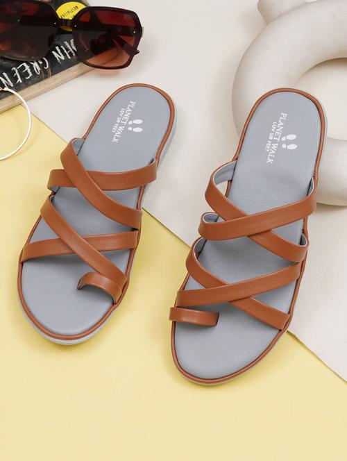 women tan one toe sandal - 21784950 - Standard Image - 0