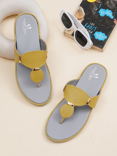 women yellow toe separator flip flop - 21784952 - Standard Image - 0