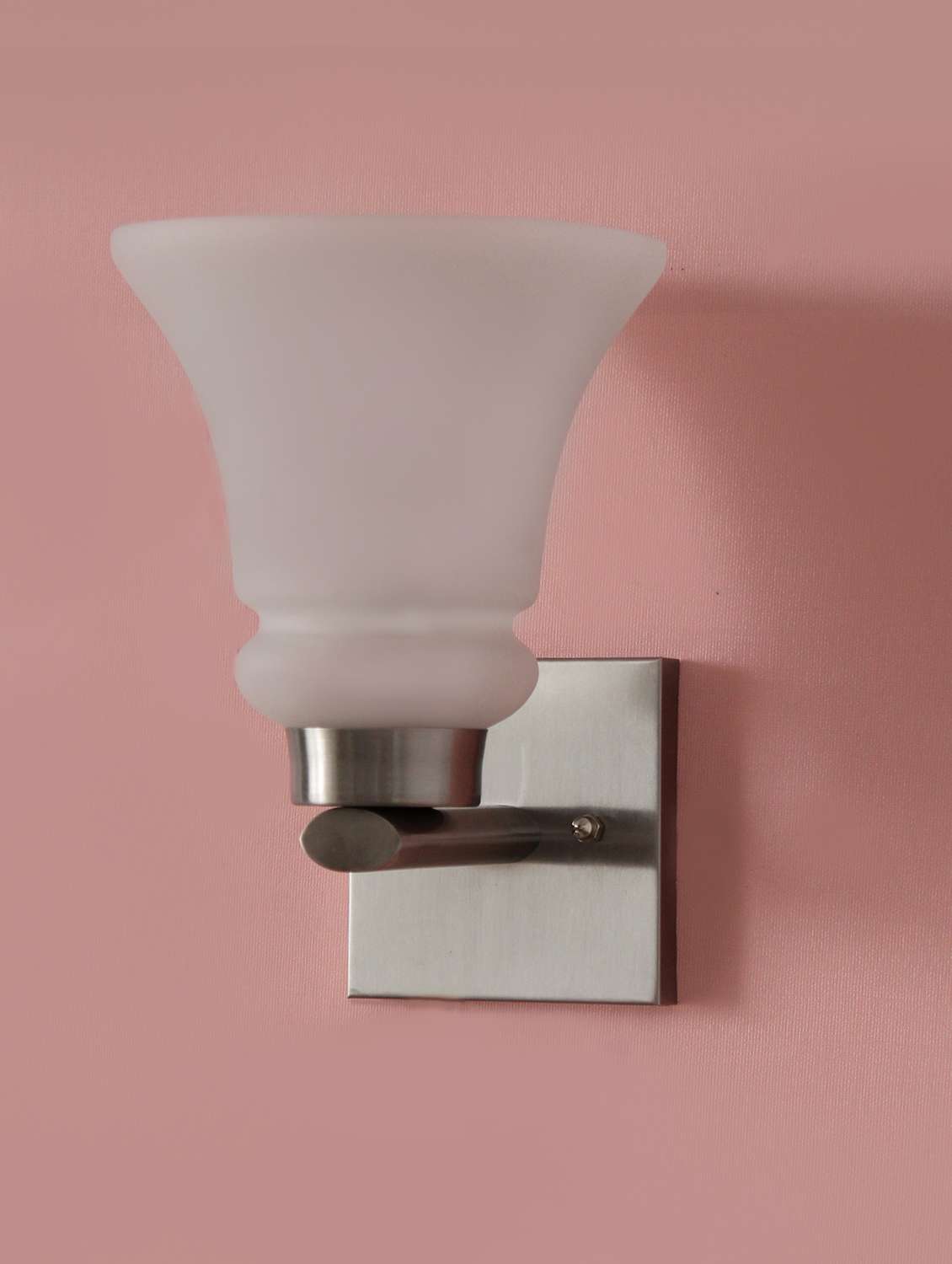 classic wall sconce chrome finish with white frosted glass