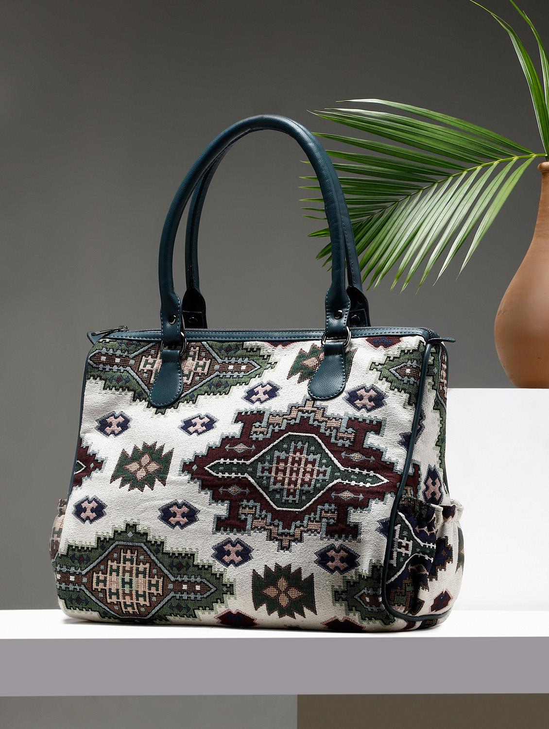 women green self design handbag - 21784999 -  Zoom Image - 0