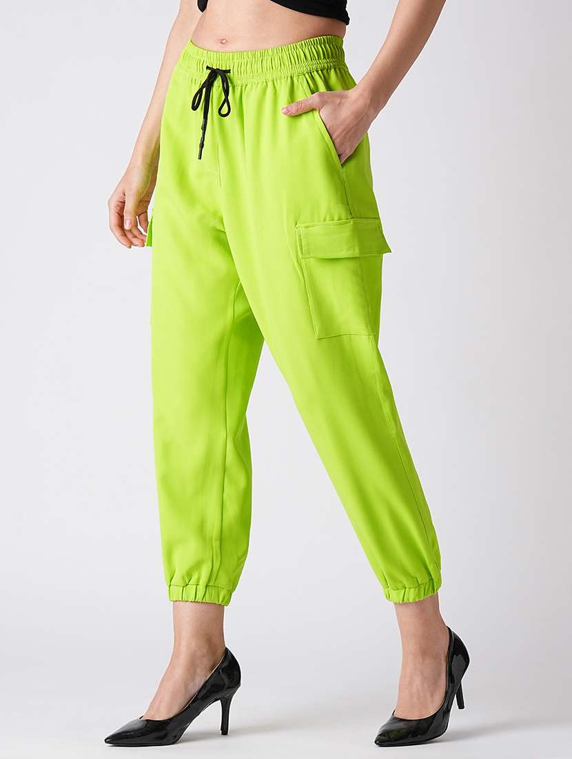 globus women neon green loose fit jogger - 21785143 -  Standard Image - 1