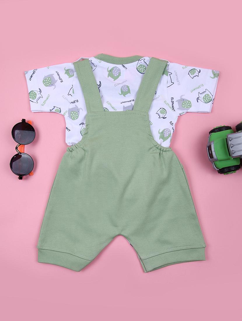 boys printed t-shirt & dungaree casual wear set - 21785203 -  Standard Image - 1