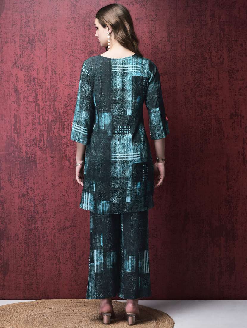 women three quarter sleeve ethnic co-ord set - 21785475 -  Standard Image - 4