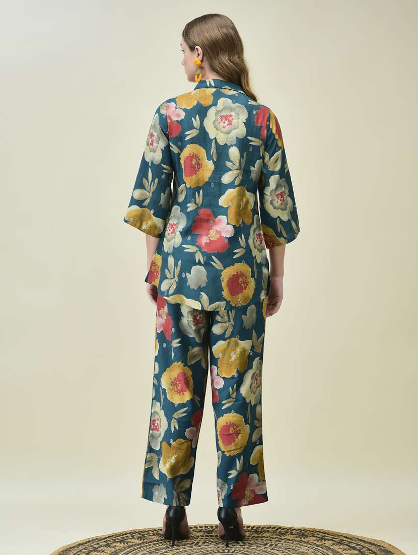 women three quarter sleeve ethnic co-ord set - 21785477 - Standard Image - 4