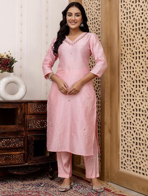 women three quarter sleeve straight kurta - 21785544 -  Standard Image - 0