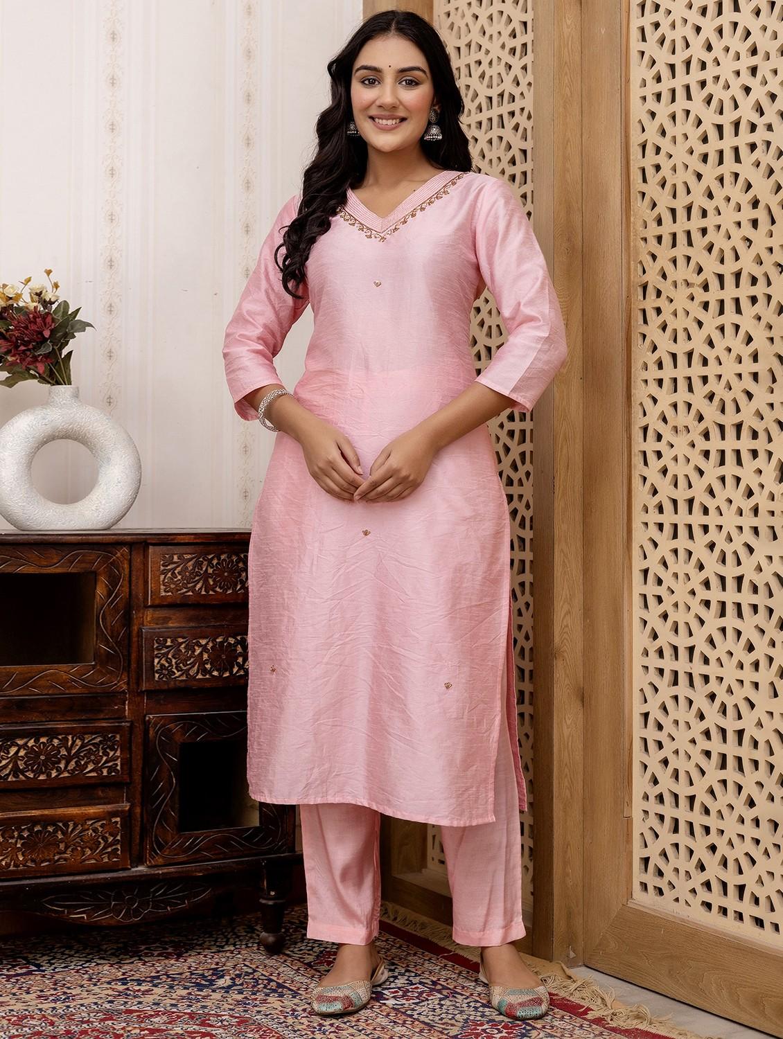 women three quarter sleeve straight kurta - 21785544 -  Zoom Image - 0