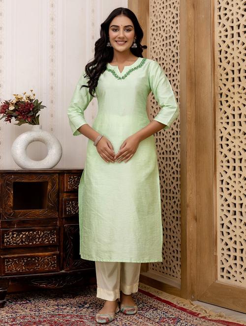 women three quarter sleeve straight kurta - 21785546 - Standard Image - 0