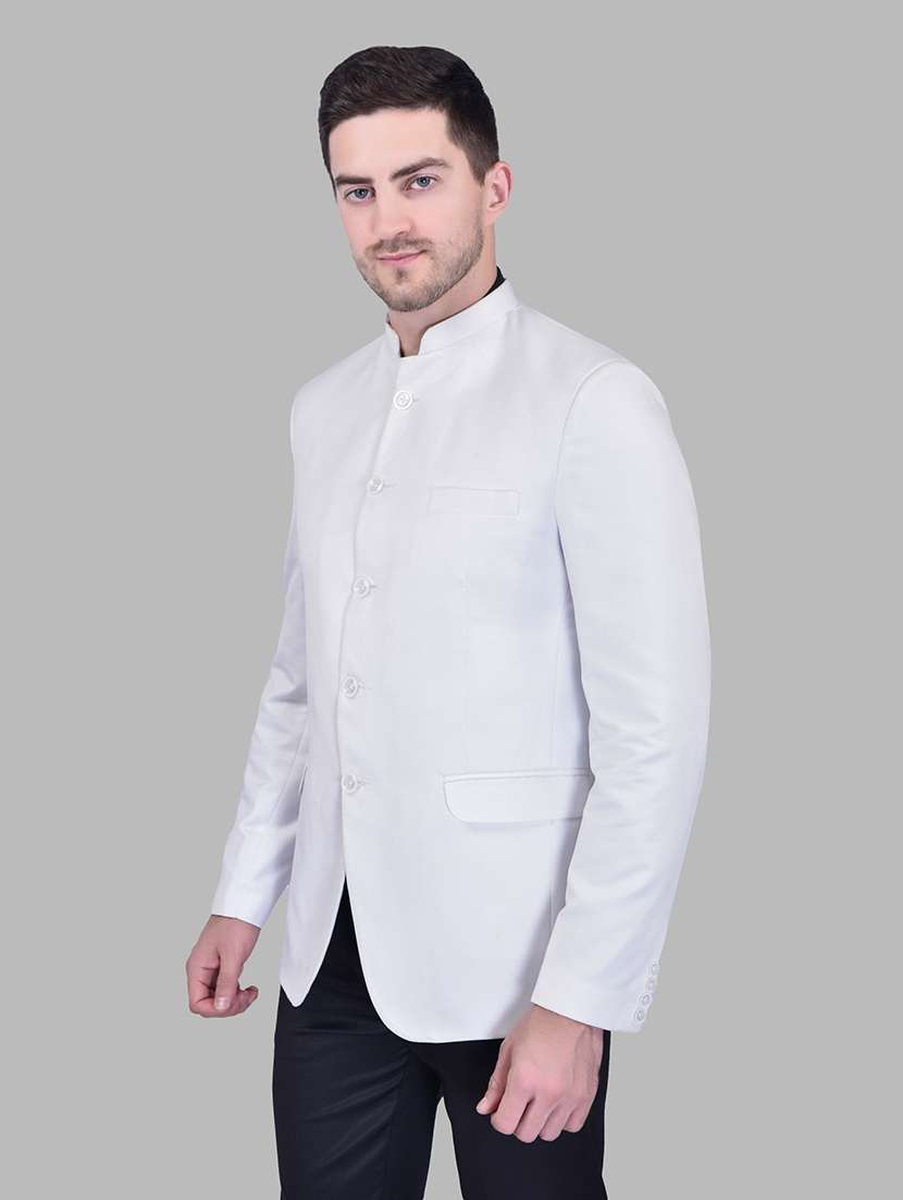 men solid long sleeve bandhgala blazer - 21785874 -  Standard Image - 1