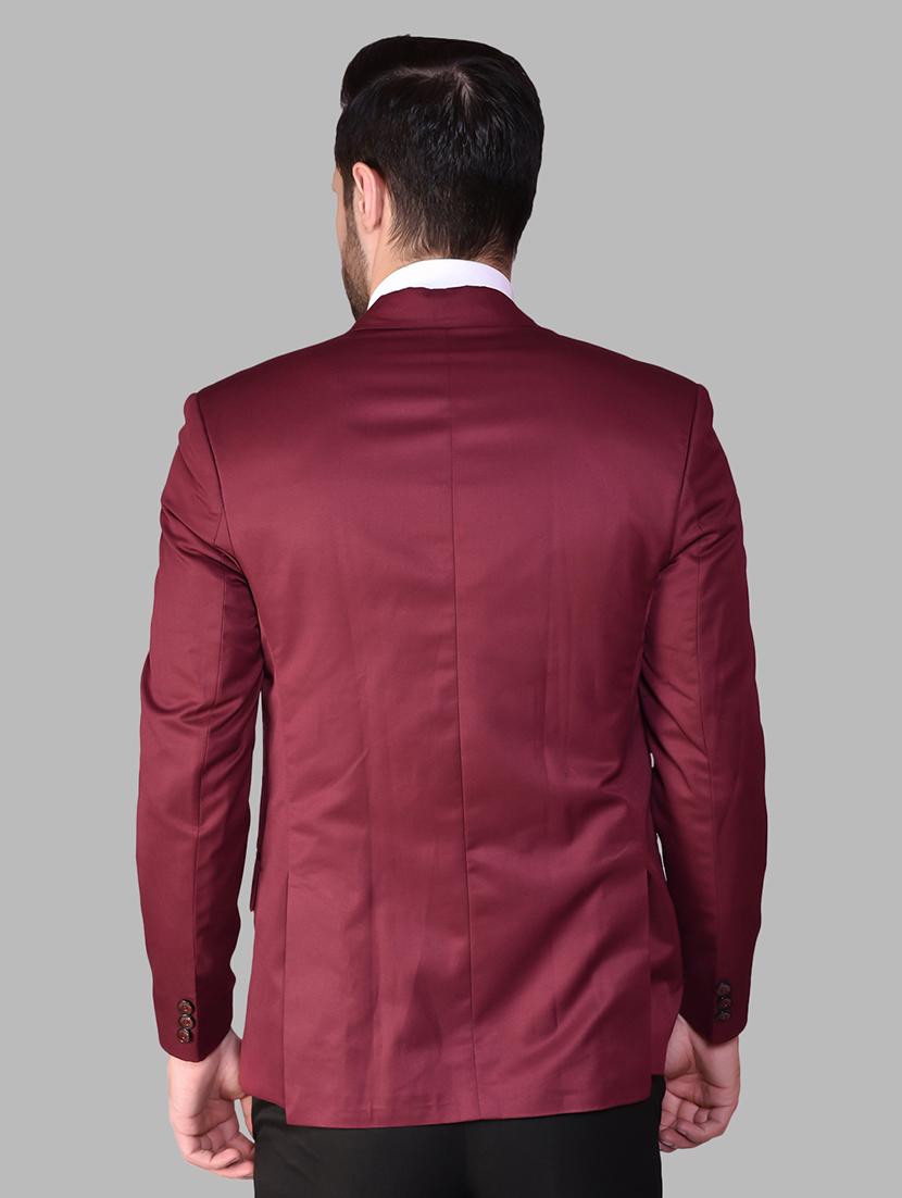 men solid lapel collar single breasted blazer - 21785875 - Standard Image - 1