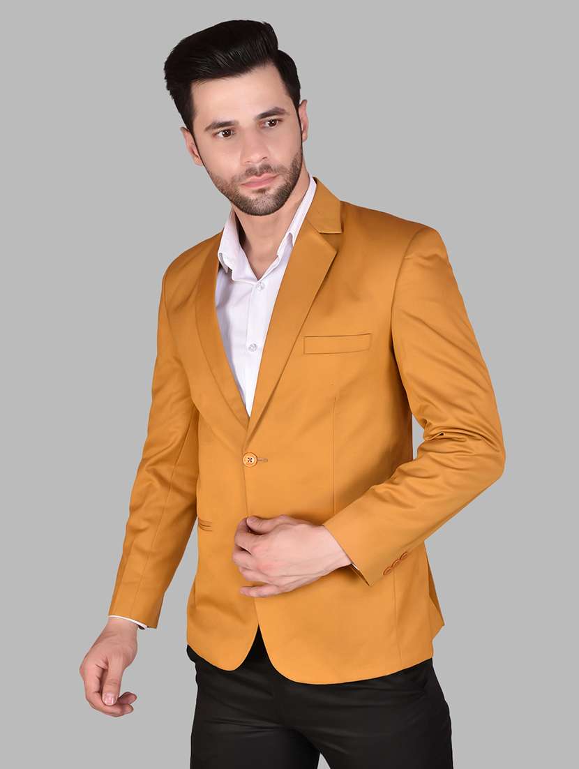 men long sleeves solid single breasted casual blazer - 21785881 - Standard Image - 1