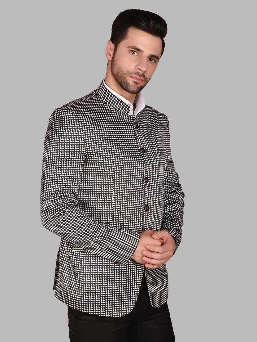 men solid long sleeve bandhgala blazer - 21785889 -  Standard Image - 1