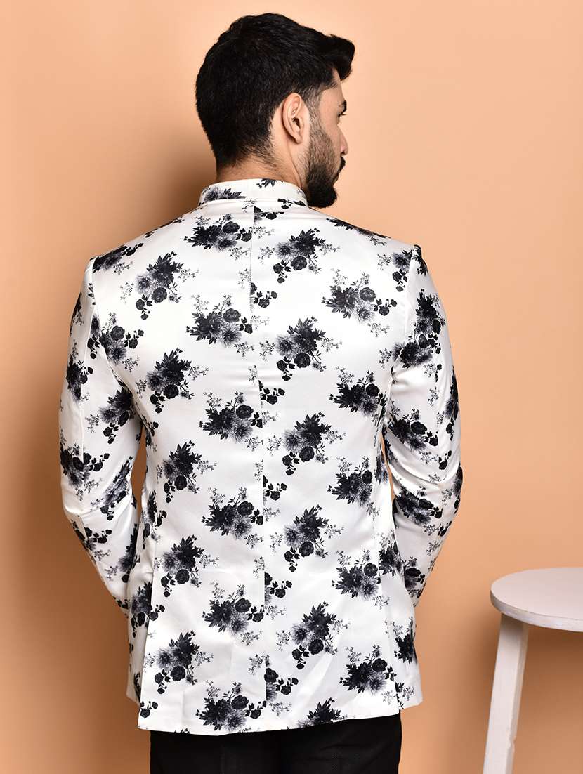 men long sleeves printed single breasted casual blazer - 21785953 -  Standard Image - 1