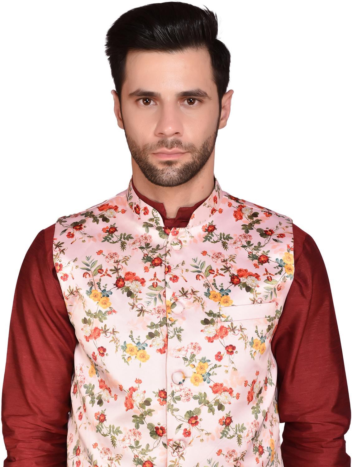 men solid mandarin neck dhoti kurta ethnic jacket set - 21786112 - Standard Image - 4