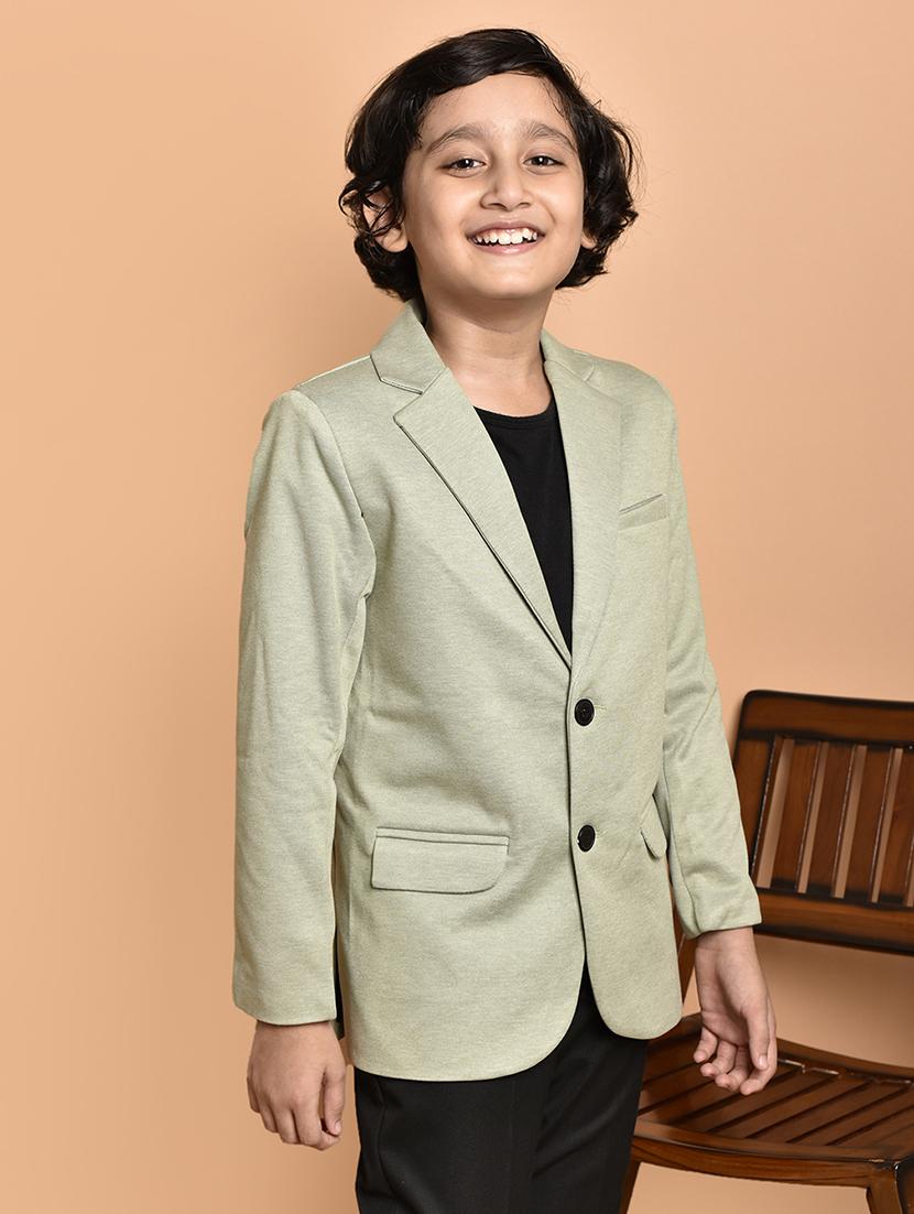 boys long sleeves solid single breasted blazer - 21786228 -  Standard Image - 1