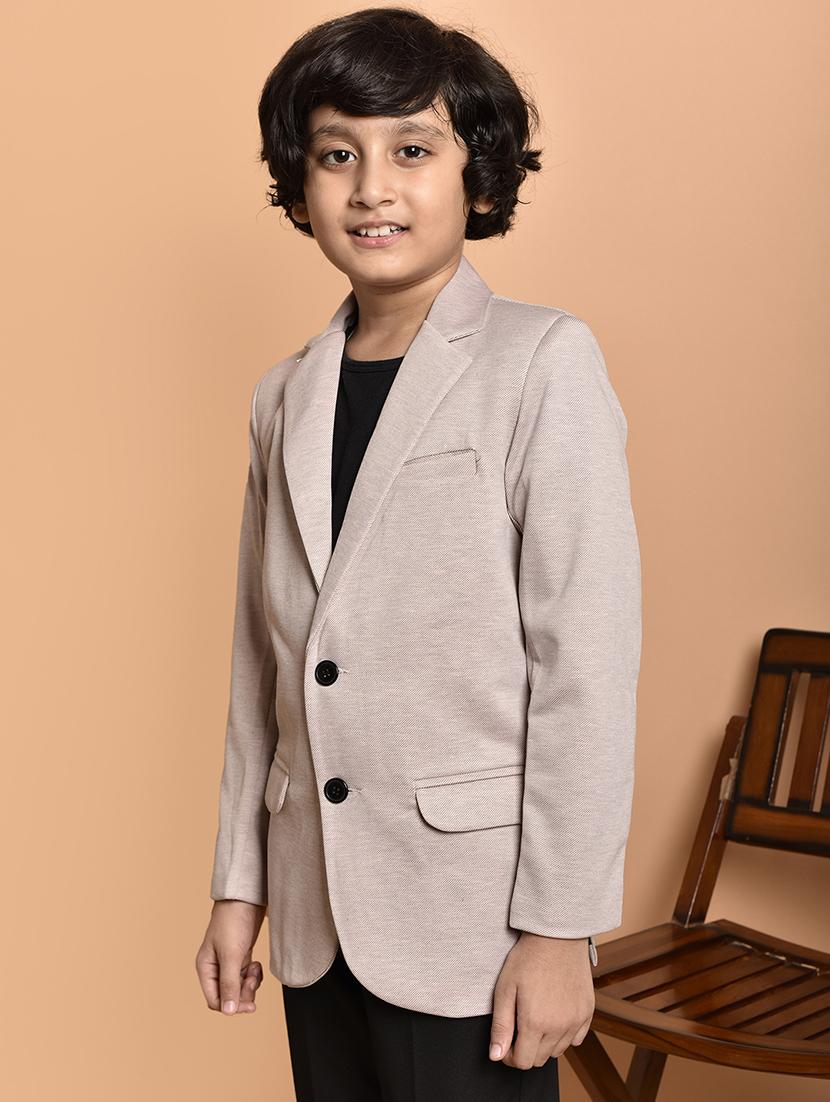 boys long sleeves solid single breasted blazer - 21786234 -  Standard Image - 1