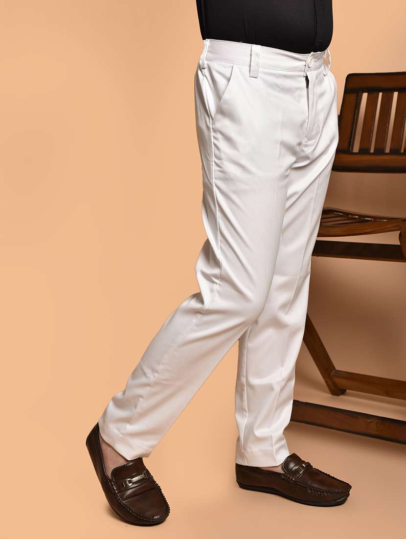 boys solid mid rise regular fit trouser  - 21786367 -  Standard Image - 1