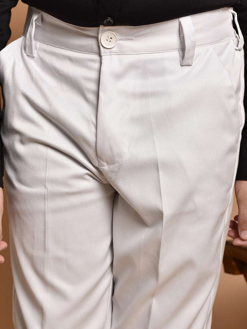 boys solid mid rise regular fit trouser  - 21786367 -  Standard Image - 4