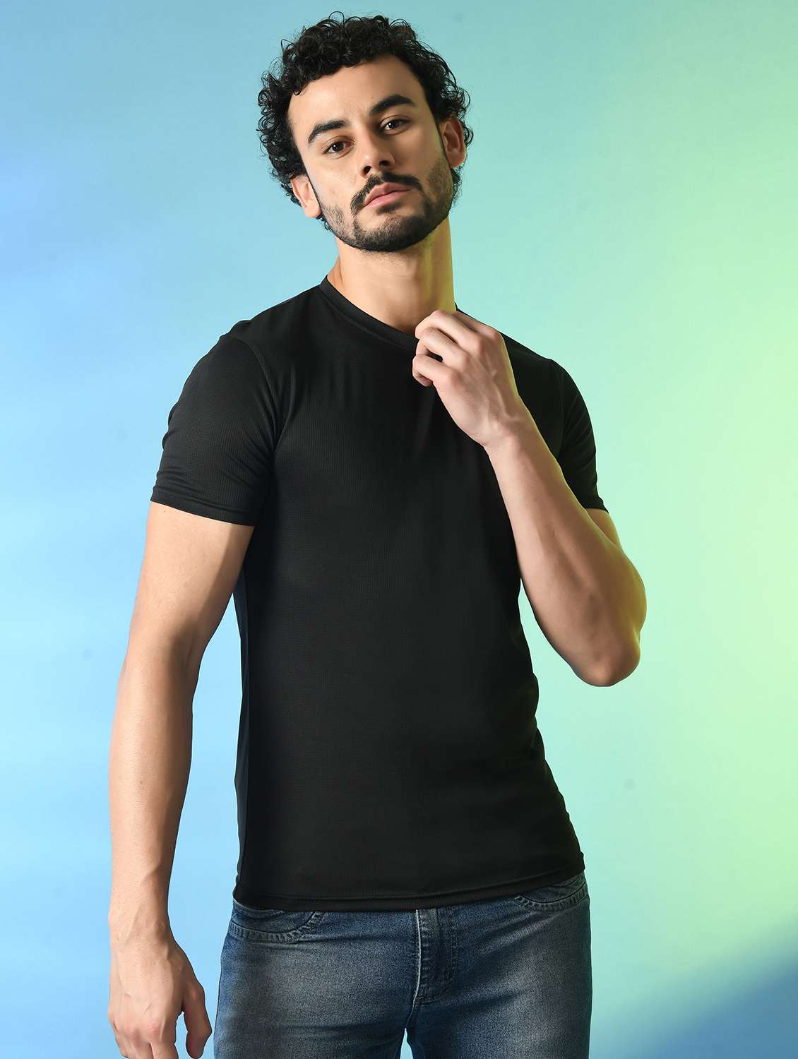 men short sleeves plain t-shirt