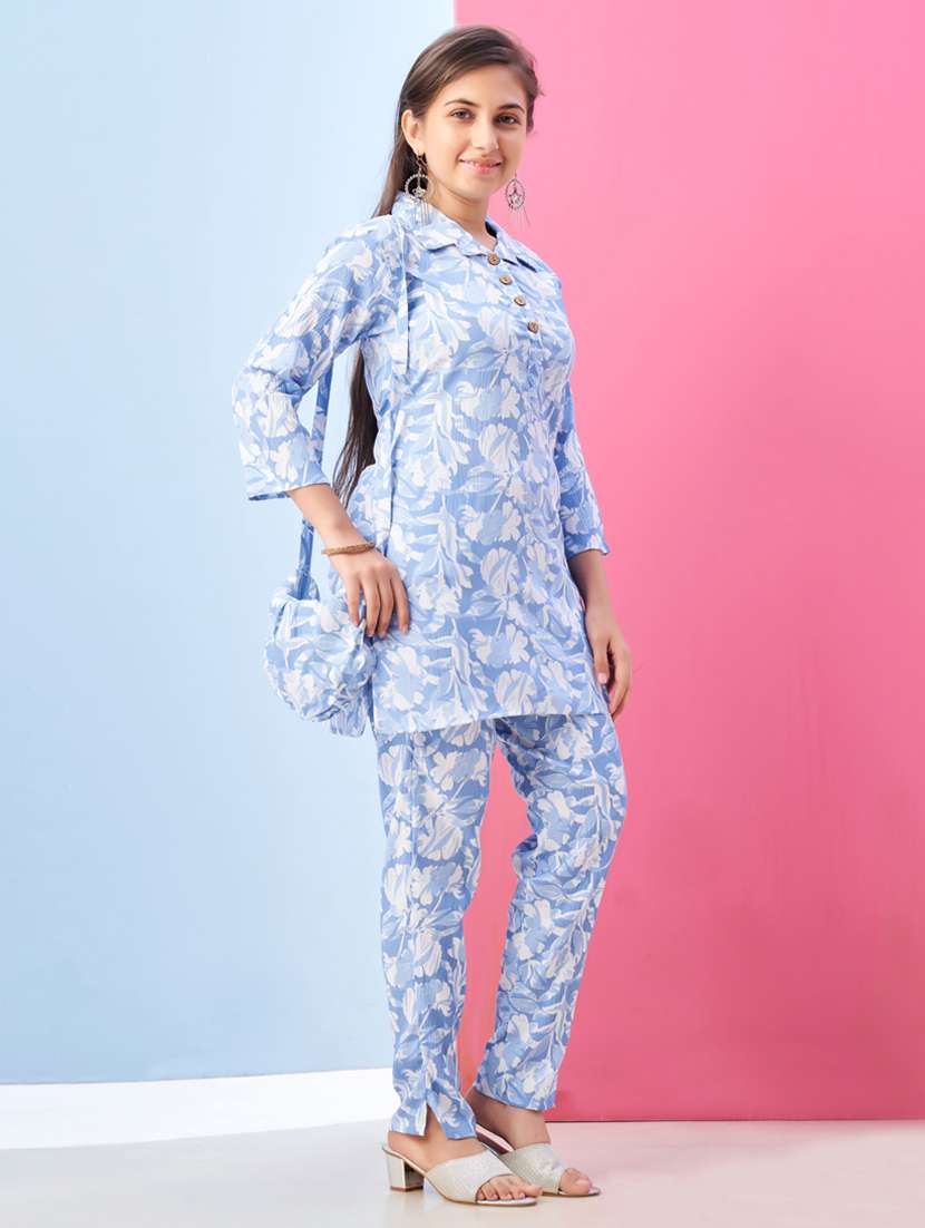 girls floral printed top & trouser co-ords set - 21786416 -  Standard Image - 1