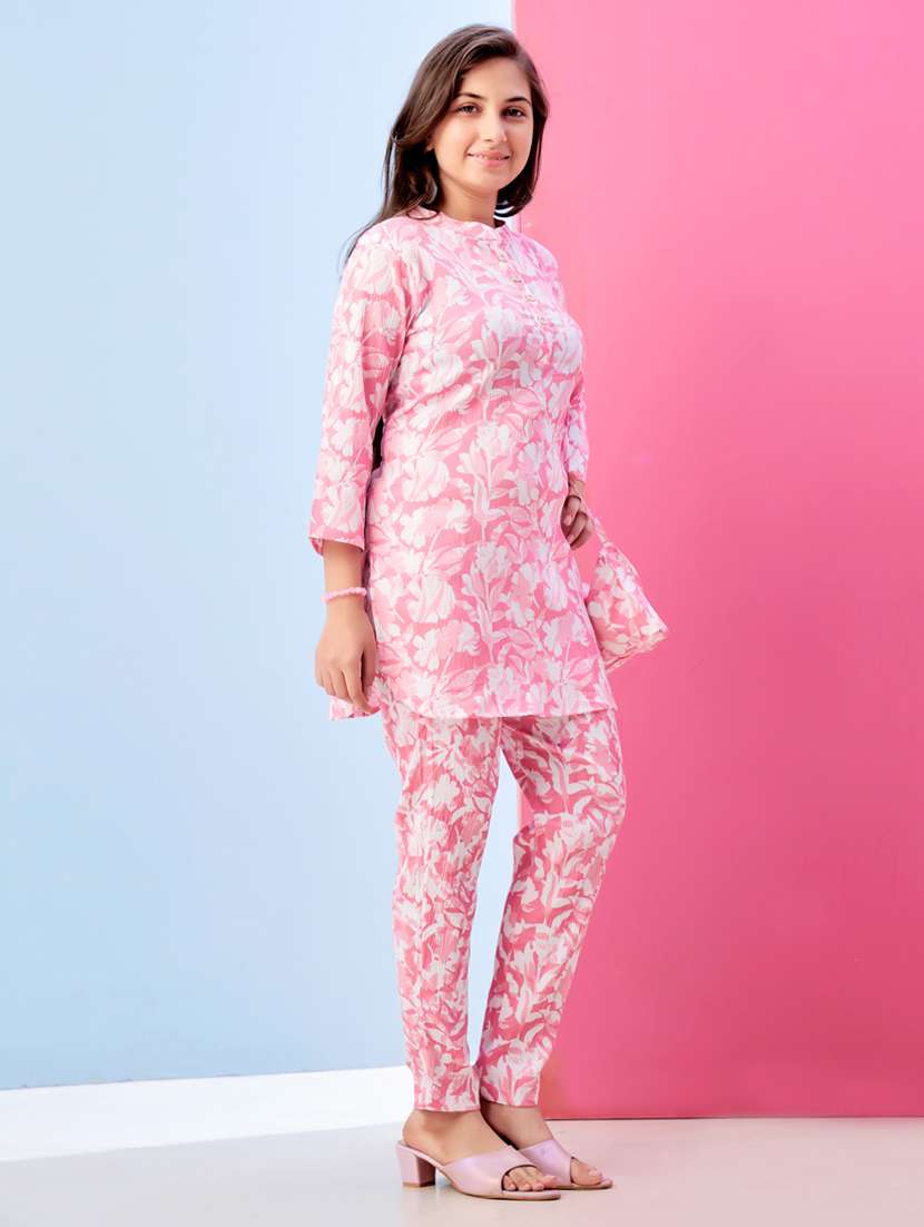 girls floral printed top & trouser co-ords set - 21786418 -  Standard Image - 1