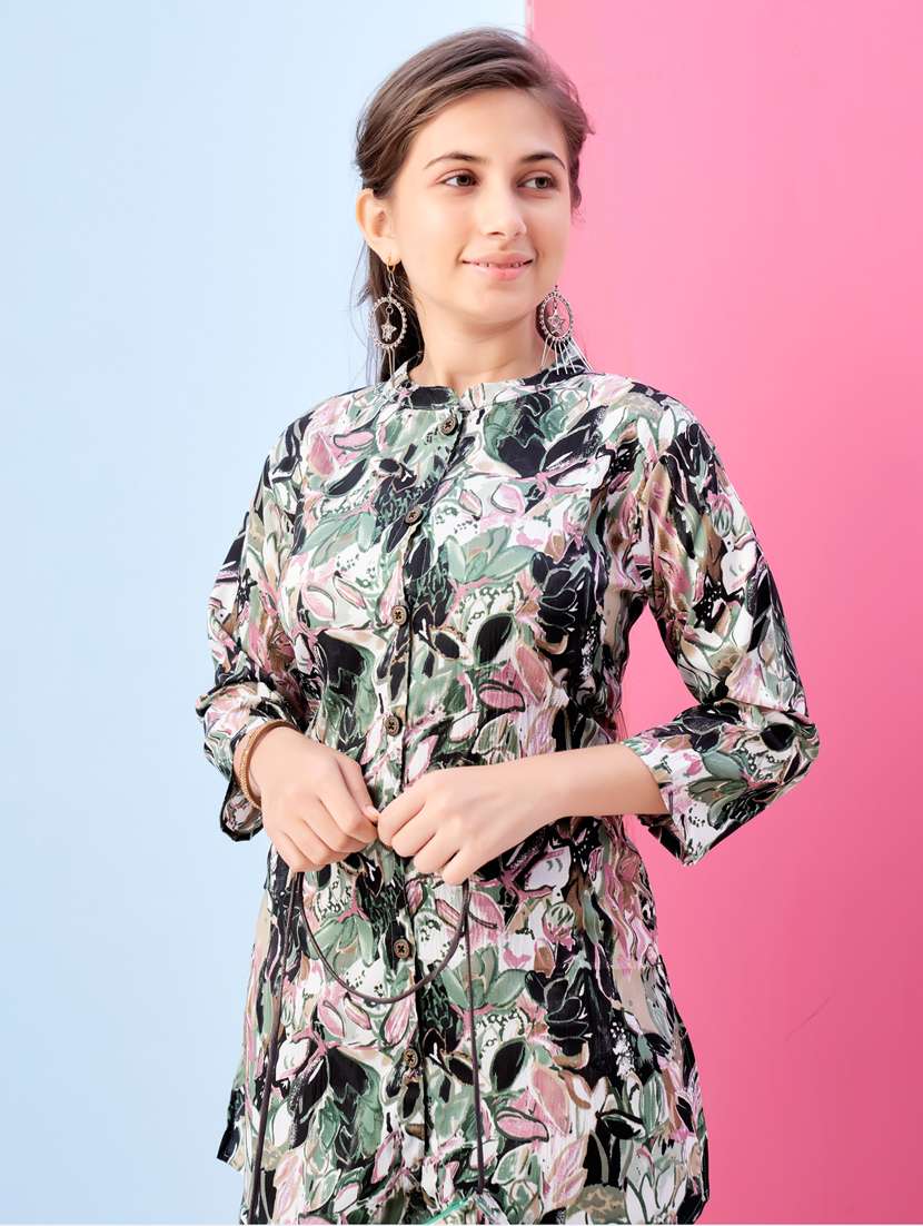 girls printed top & trouser co-ords set - 21786419 -  Standard Image - 4