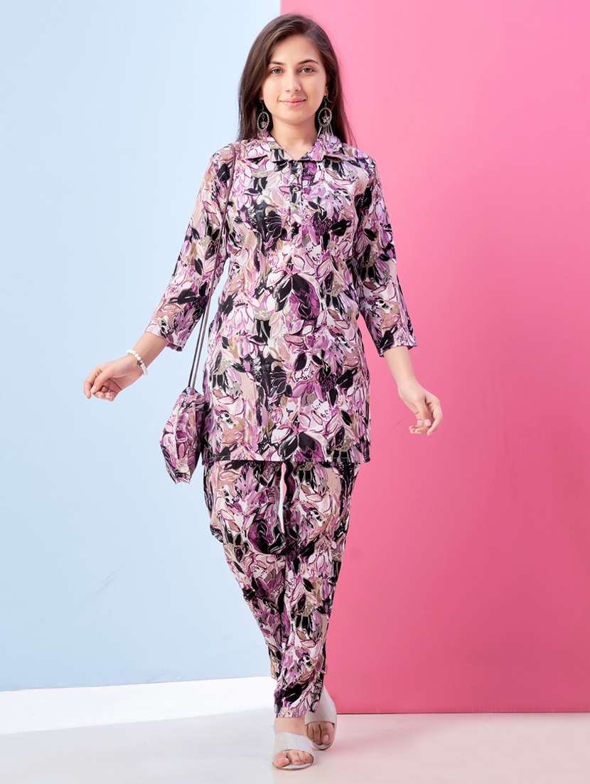 girls printed top & trouser co-ords set