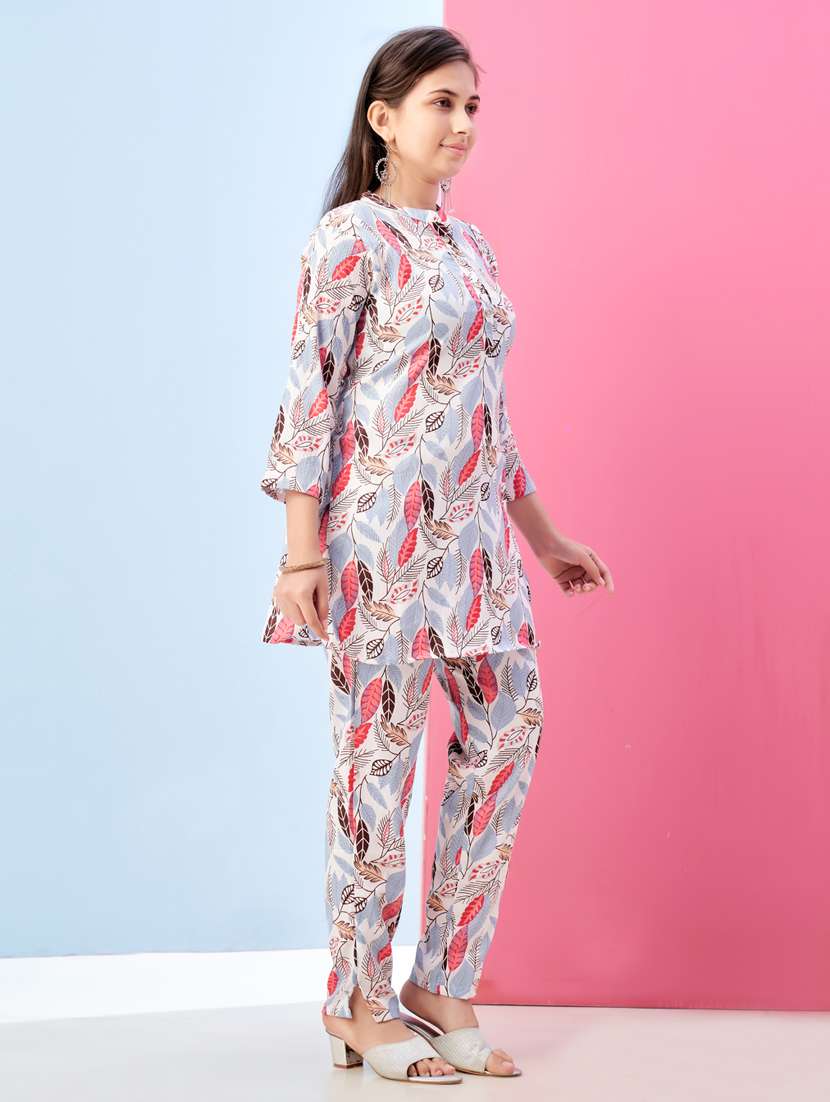 girls printed top & trouser co-ords set - 21786424 -  Standard Image - 1