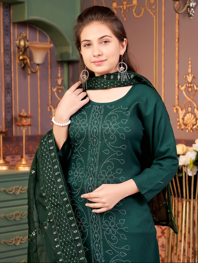 girls printed kurta and palazzo with dupatta - 21786452 - Standard Image - 4