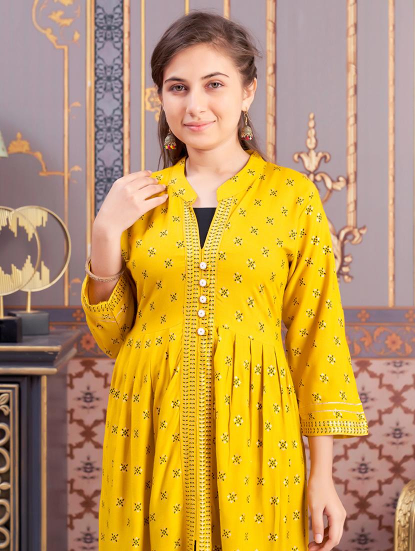 girls printed kurta and pant set - 21786463 - Standard Image - 4
